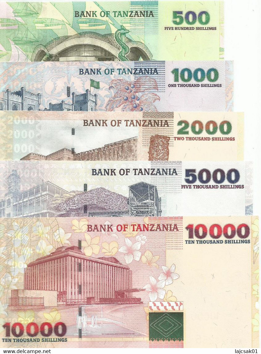 Tanzania 500 - 1000 - 2000 - 5000 - 10000 Shilingi 2003. UNC Set - Tansania