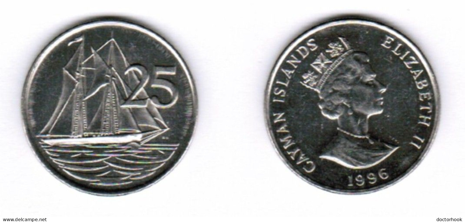 CAYMAN ISLANDS   25 CENTS 1996 (KM # 90a) #7253 - Caimán (Islas)