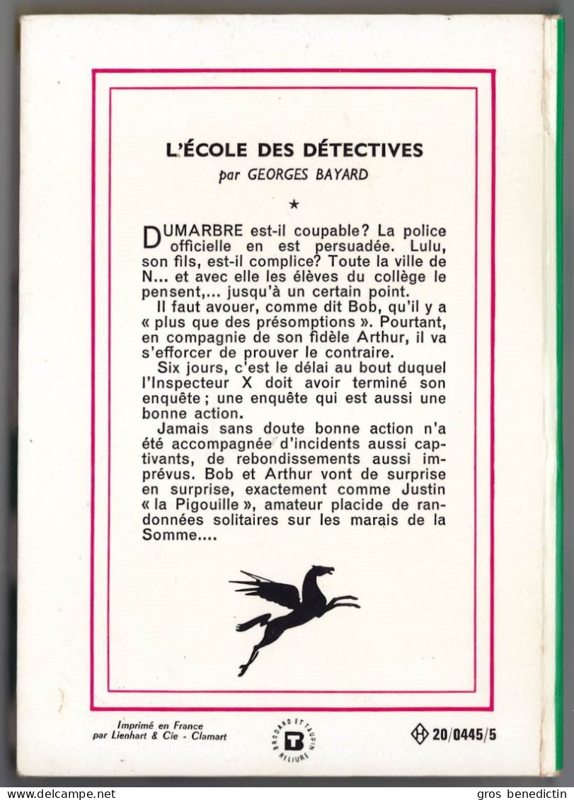 Hachette - Bibliothèque Verte N°104 - Georges Bayard - "L'école Des Détectives" - 1969 - #Ben&VteNewSolo - Biblioteca Verde