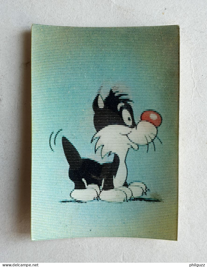 RARE IMAGE HOLOGRAPHIQUE PUBLICITAIRE FRISKIES GROS MINET Junior 1976 - Chromos