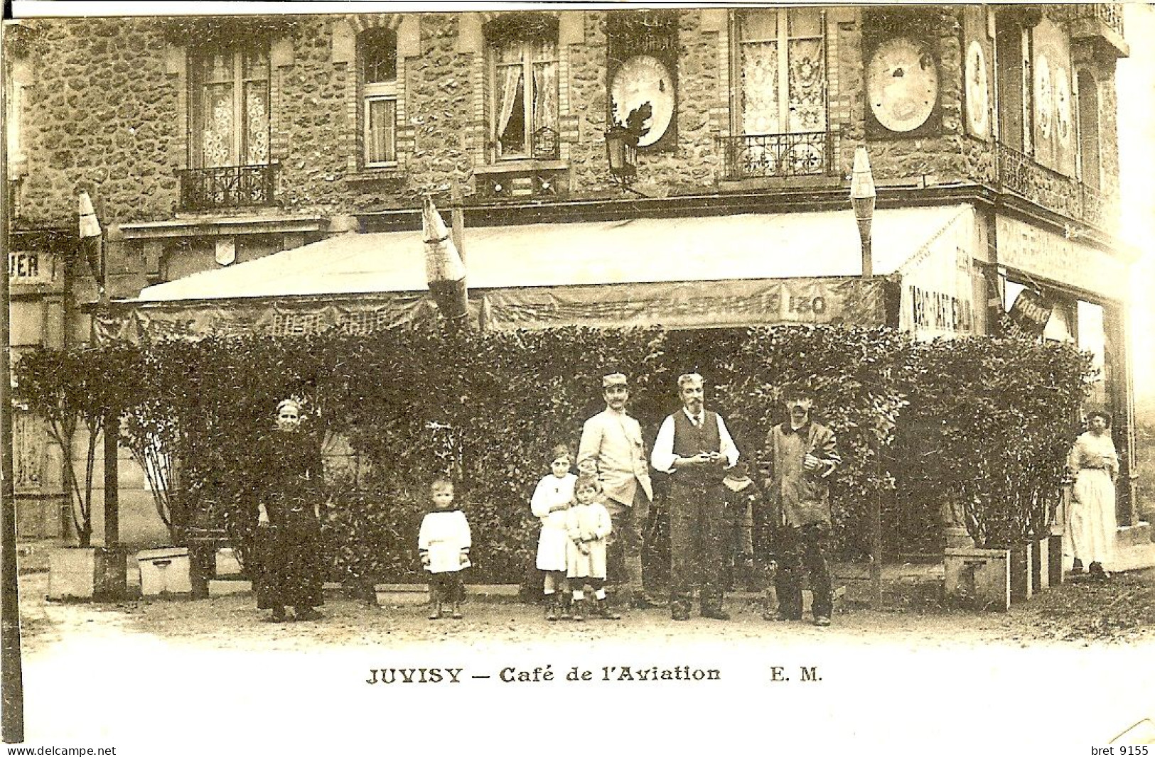 91 JUVISY CAFE RESTAURANT TABACS DE L AVIATION ANIME ET OMBRAGE TRES JOLIE CARTE - Juvisy-sur-Orge