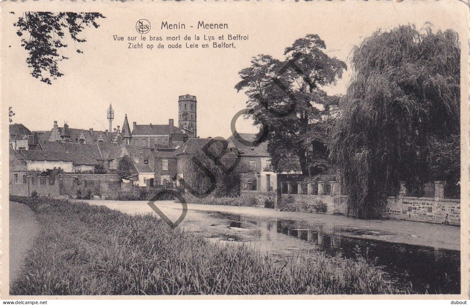 Postkaart/Carte Postale - Menen Vue Sur Le Bras Mort De La Lys Et Beffroi (C4171) - Menen