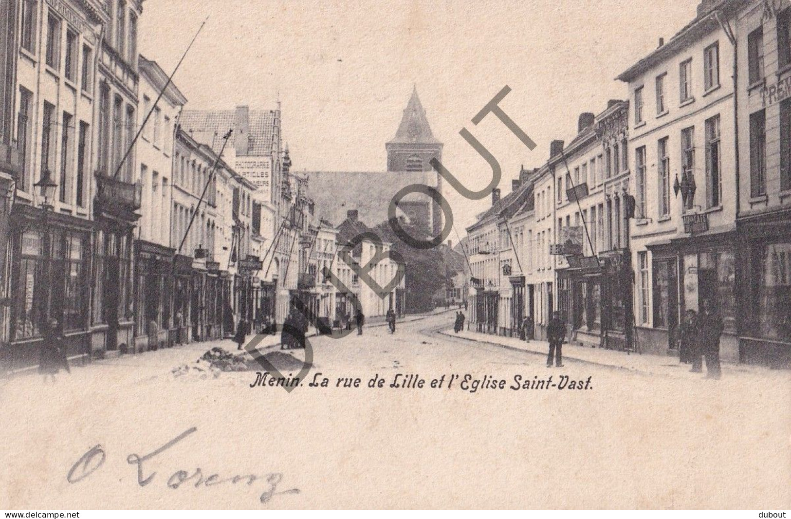 Postkaart/Carte Postale - Menen - La Rue De Lille Et L'Eglise Saint-Vast (C4187) - Menen