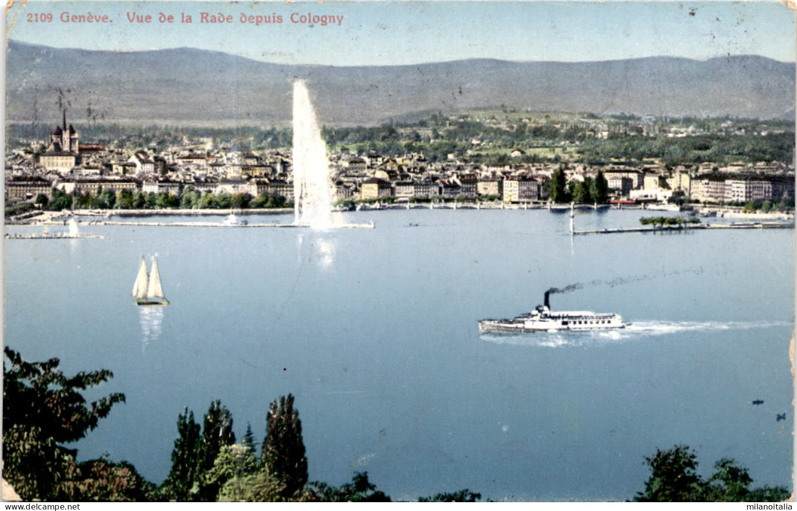 Geneve - Vue De La Rade Depuis Cologny (2109) * 23. 6. 1922 - Cologny