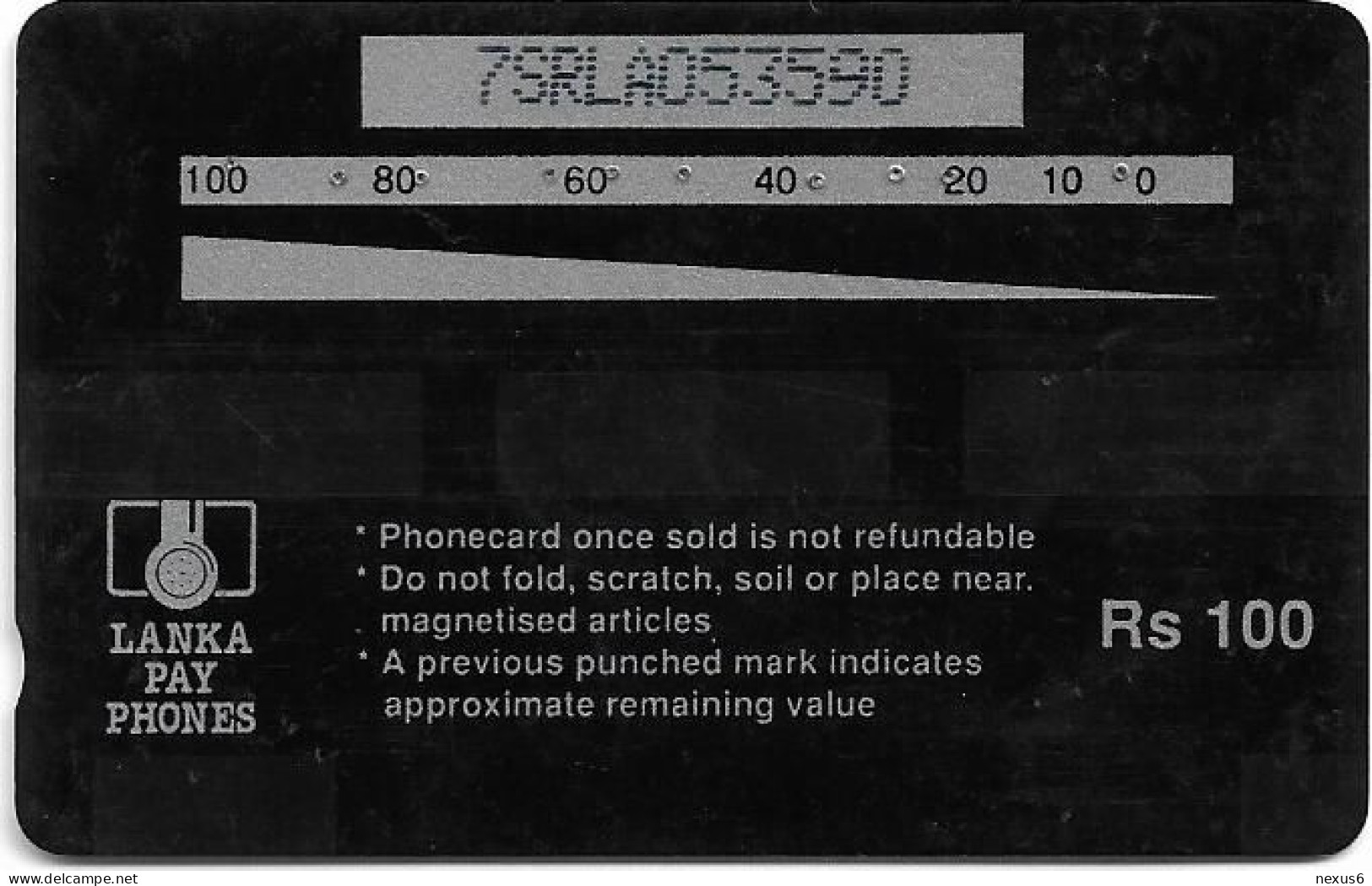 Sri Lanka - Lanka Pay Phones (GPT) - Close-Up Toothpaste - 7SRLA (Normal 0, Letter C Transparent), 100Rs, Used - Sri Lanka (Ceylon)