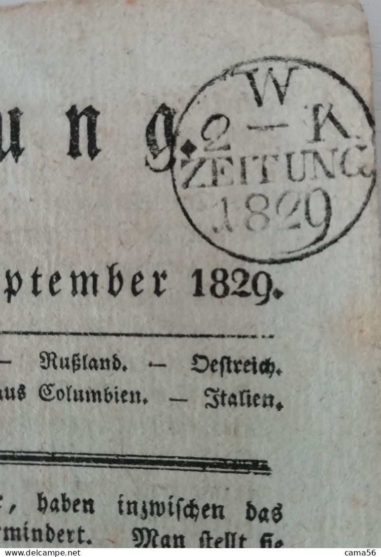 Allgemeine Zeitung 29 Settembre 1829 - Autres & Non Classés