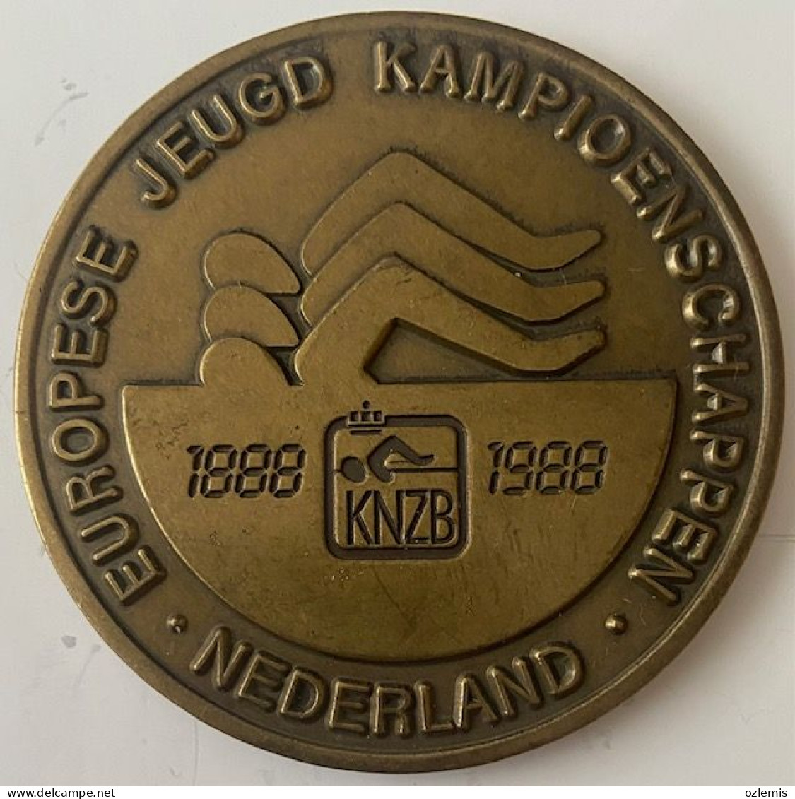 HOLLAND EUROPESE JEUGD KAMPIOENSCHAPPEN 1988 NEDERLAND KNZB MEDAL,, - Autres & Non Classés