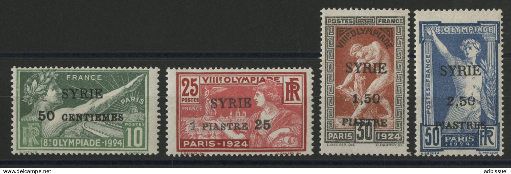 SYRIE Mandat Français N° 122 à 125 Cote 184 € "Jeux Olympiques PARIS 1924" Neufs * (MH). - Ungebraucht