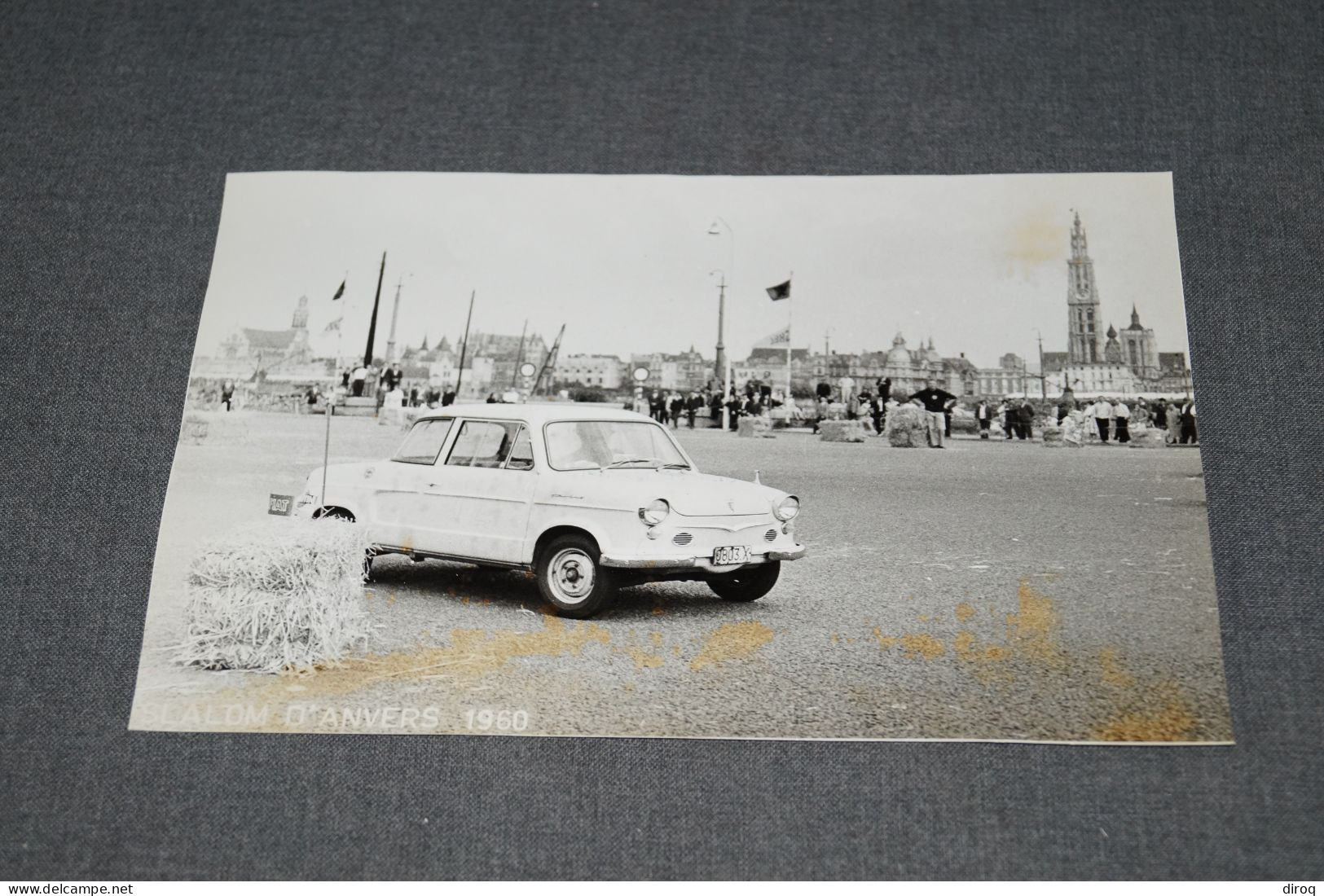 RARE Grande Photo Ancienne, Slalom D'Anvers 1960,originale, 23 Cm. Sur 16 Cm.voiture De Course. - Auto's