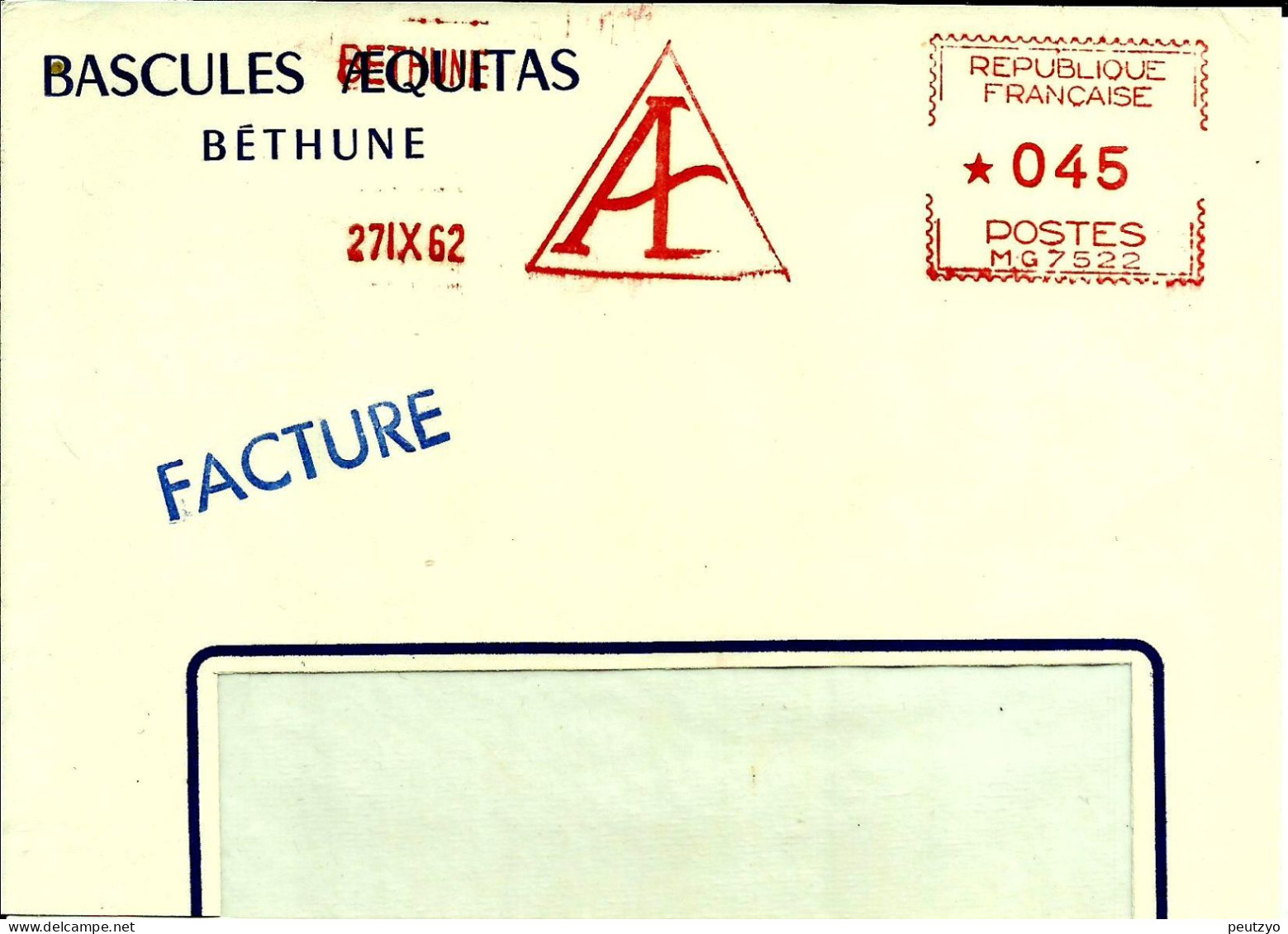 Lettre  EMA Havas Mg 1962 Bascules Aequitas 62 Bethune Metier Outils  B/1167 - Usines & Industries