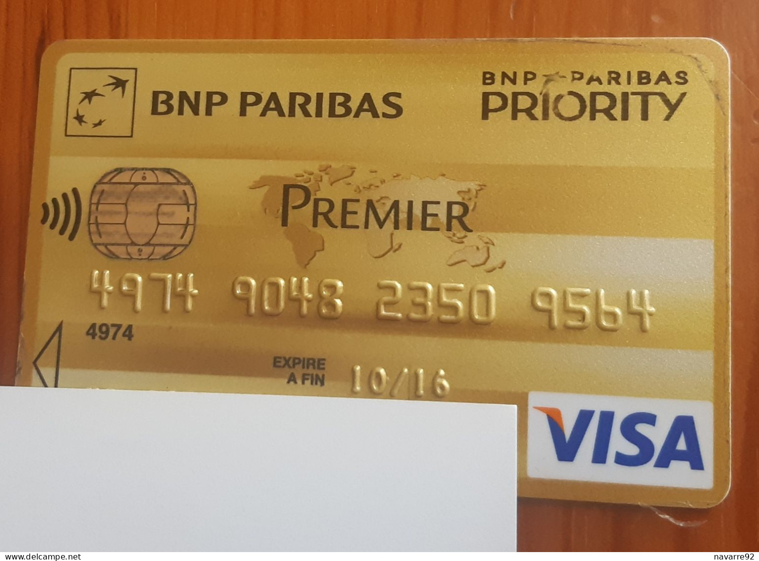 CARTE A PUCE BANCAIRE PERIMEE BNP PARIBAS PREMIER !!! - Schede Bancarie Uso E Getta