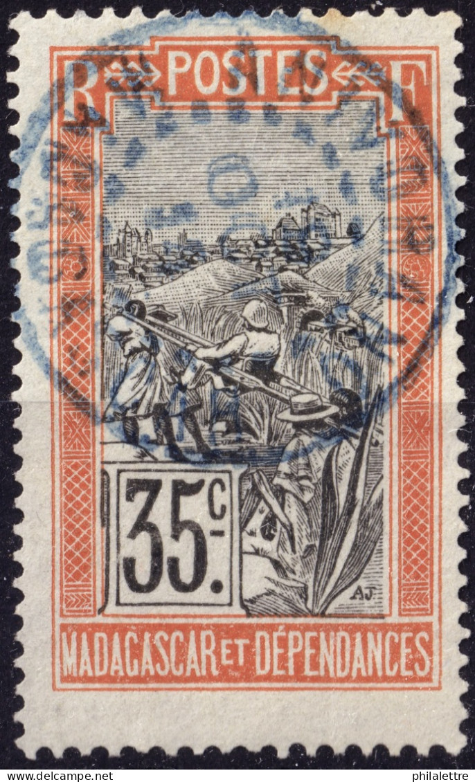 MADAGASCAR - 1914 - TàD Bleu "ANIVORANO / MADAGASCAR" Sur Yv.103 35c Rouge & Noir -TB - Usados