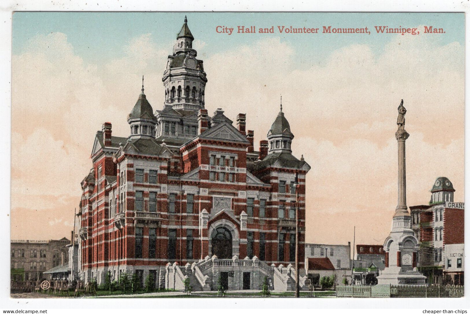 WINNIPEG - City Hall And Volunteer Monument - Valentine - Winnipeg