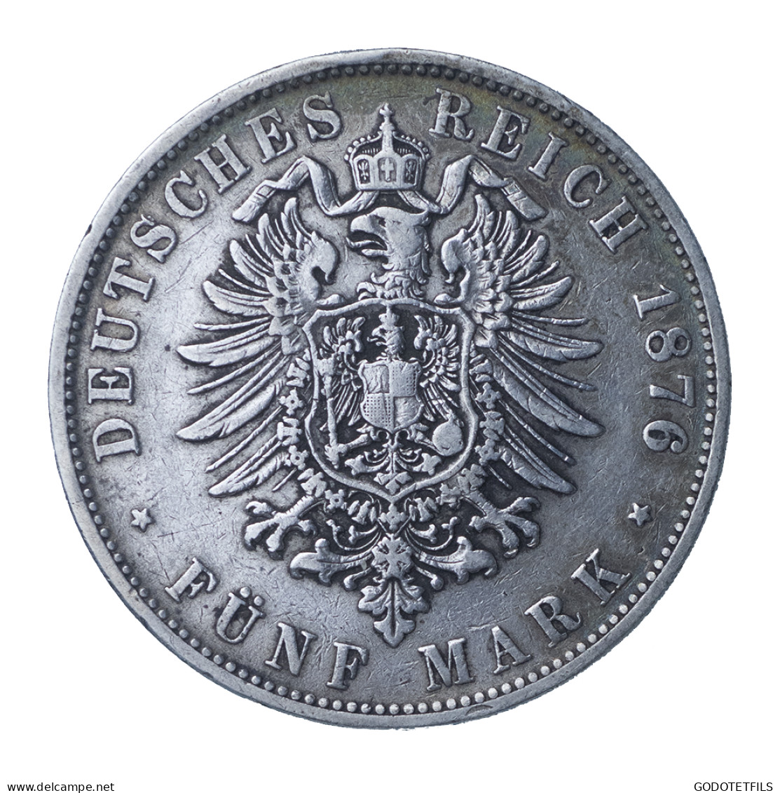 Allemagne-Royaume De Wurtemberg-Karl Ier 5 Mark 1876 Stuttgart - 2, 3 & 5 Mark Argent