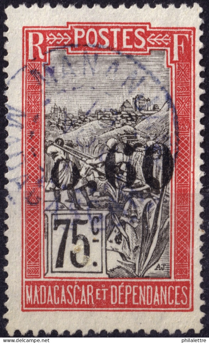 MADAGASCAR - 1921 - TàD Bleu "MANANJARY / MADAGASCAR" Sur Yv.130 0,60c Sur 75c (Tirage 137,000) - TB - Used Stamps