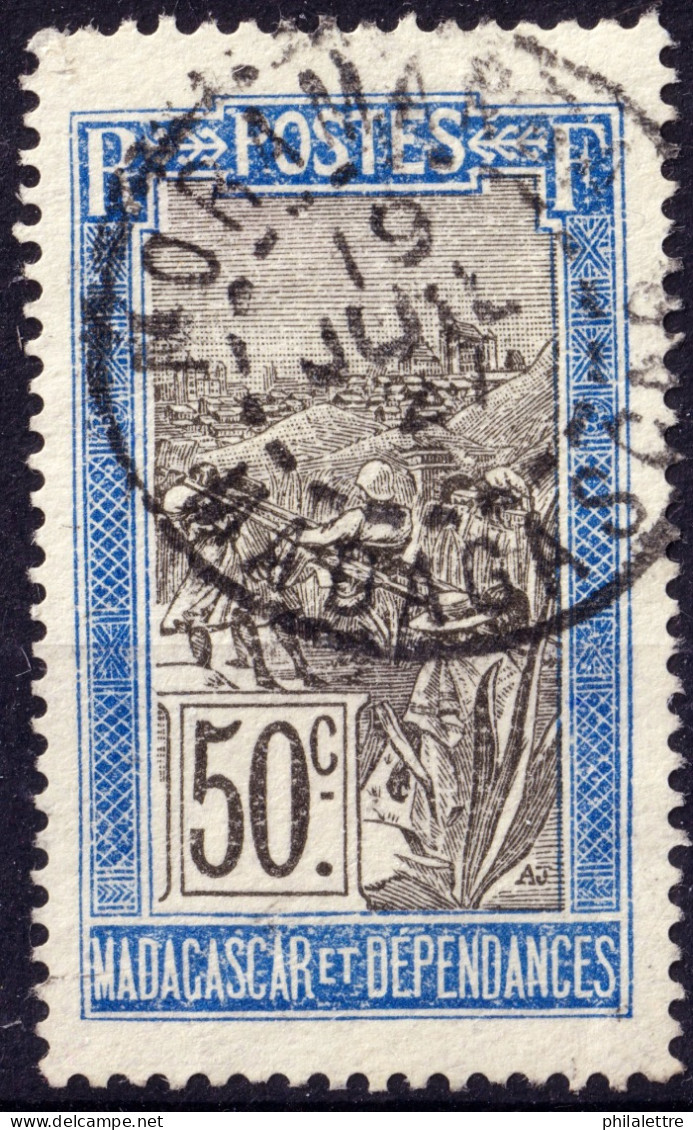 MADAGASCAR - 1927 - TàD "MORAMANGA / MADAGASCAR" Sur Yv.138 50c Bleu & Noir - TB - Oblitérés