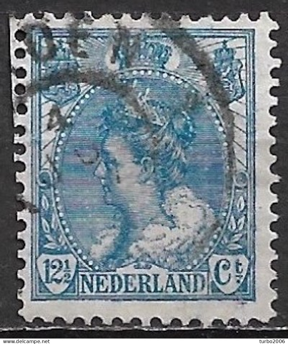 Afwijking Blauw Streepje Rechts Onder Kaderlijn In 1899 Koningin Wilhelmina 12½ Cent Blauw NVPH 63 - Plaatfouten En Curiosa