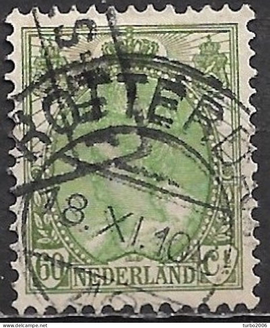 Afwijking Breukje Onder De N Van NederlaNd In 1899 Koningin Wilhelmina 60 Cent Groen / Lichtgroen NVPH 76 - Variétés Et Curiosités