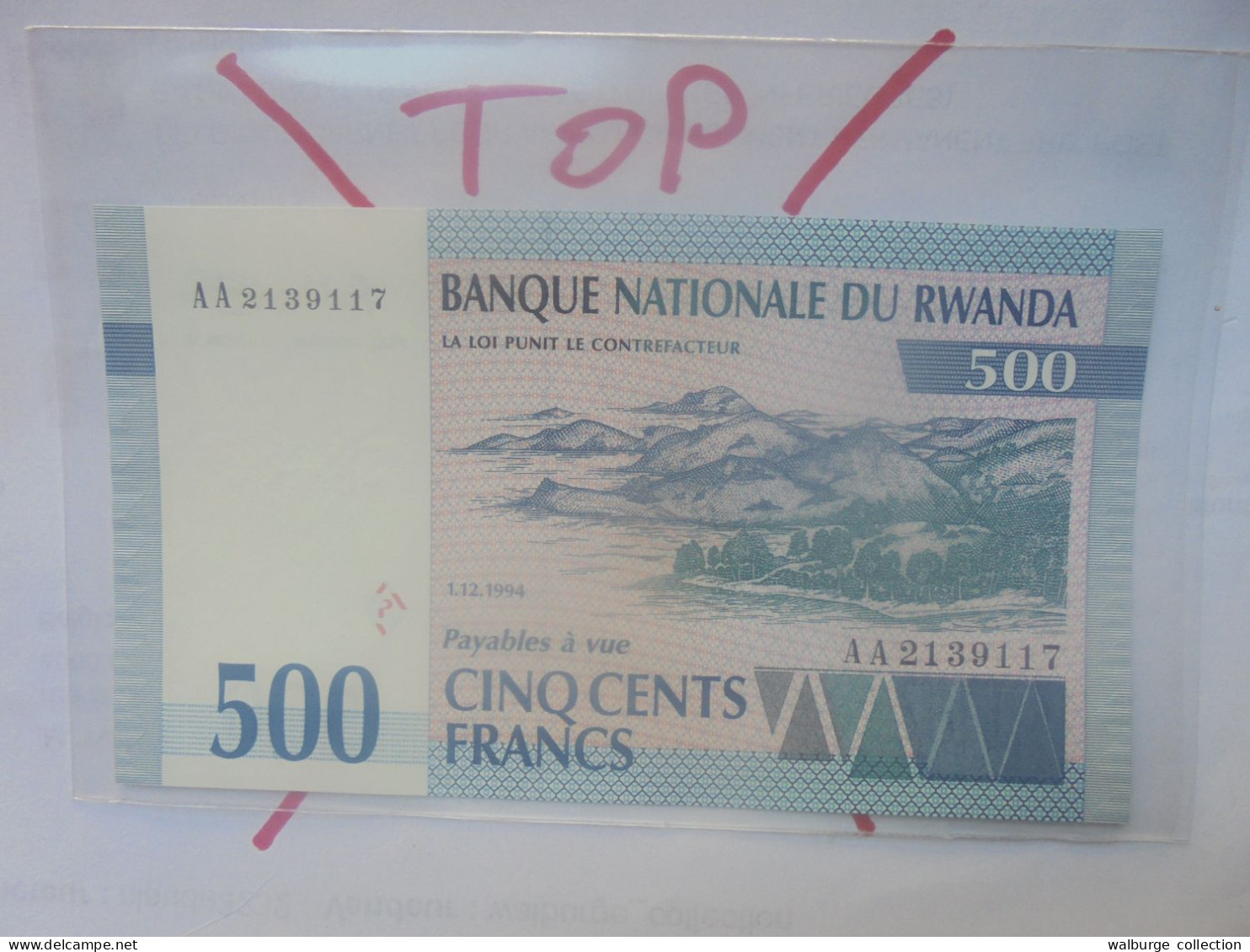 RWANDA 500 Francs 1994 Neuf (B.29) - Rwanda