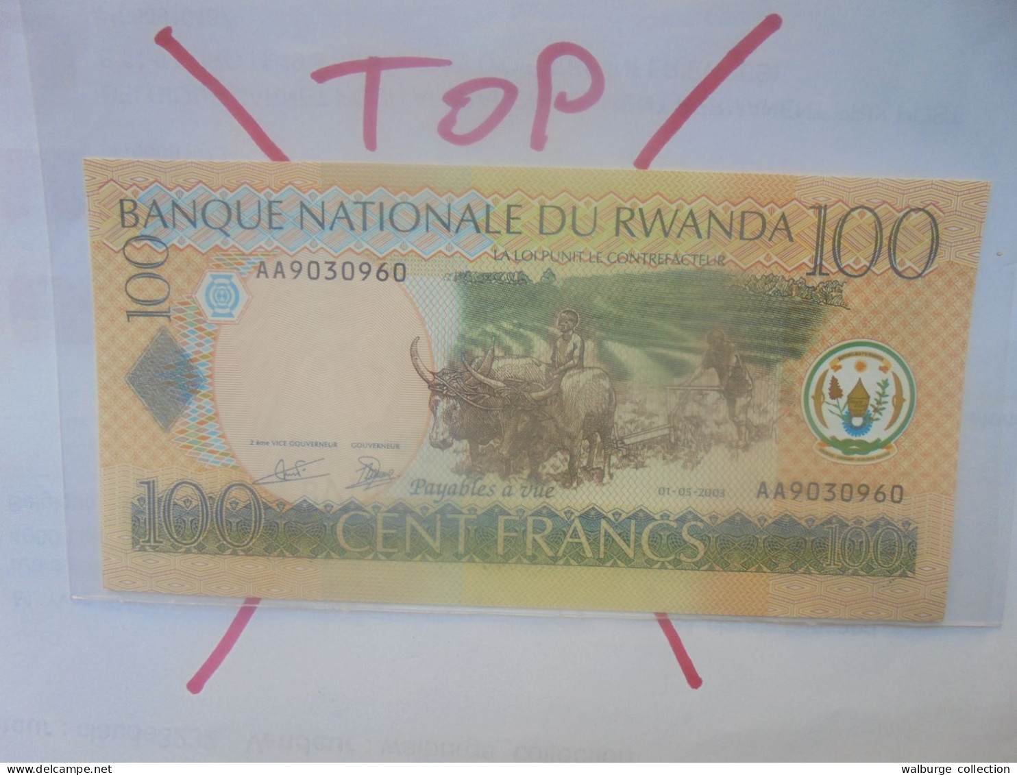 RWANDA 100 Francs 2003 Neuf (B.29) - Ruanda