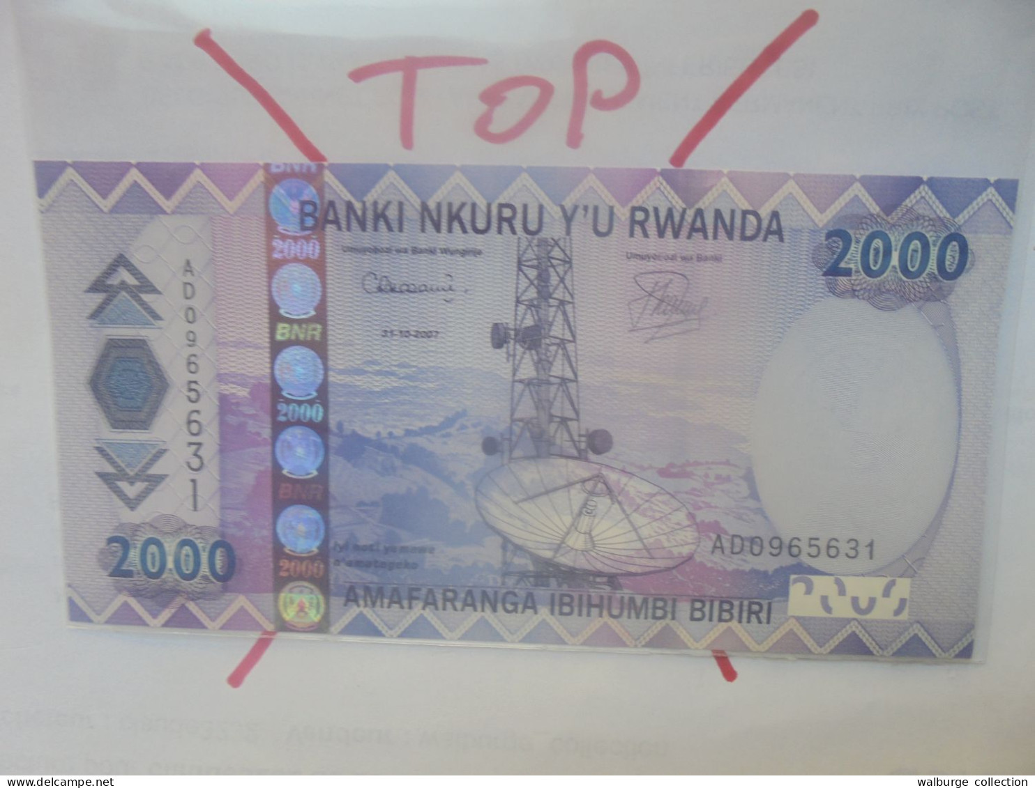 RWANDA 2000 Francs 2007 Neuf (B.29) - Ruanda