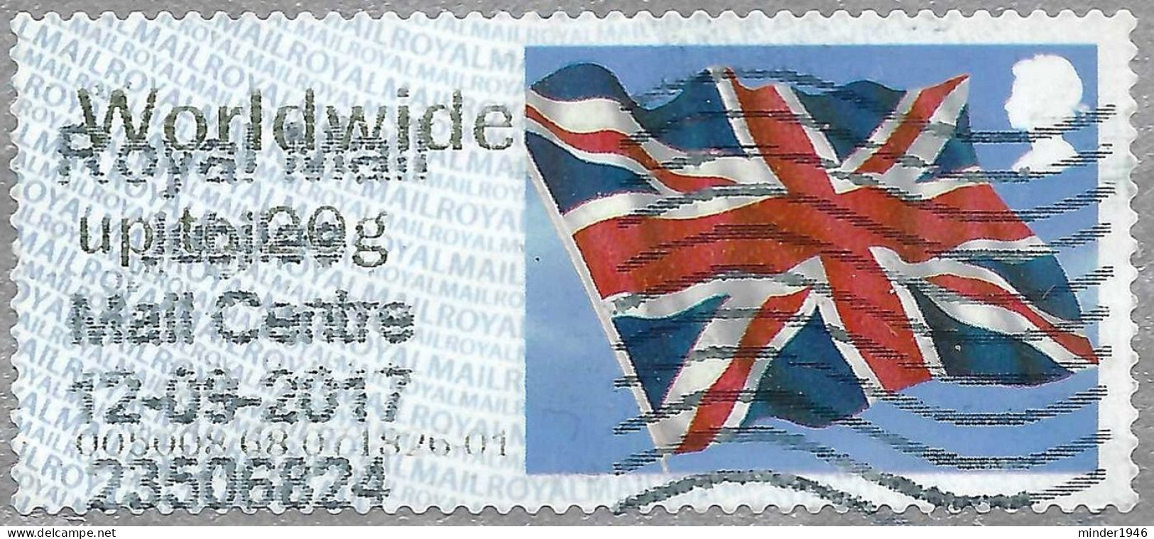 GREAT BRITAIN 2017 QEII Flag Worldwide Issue Code 005008 FU - Post & Go Stamps