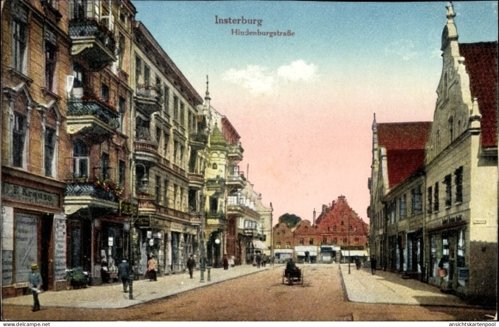 CPA Tschernjachowsk Insterburg Ostpreußen, Hindenburgstraße, Geschäfte - Ostpreussen