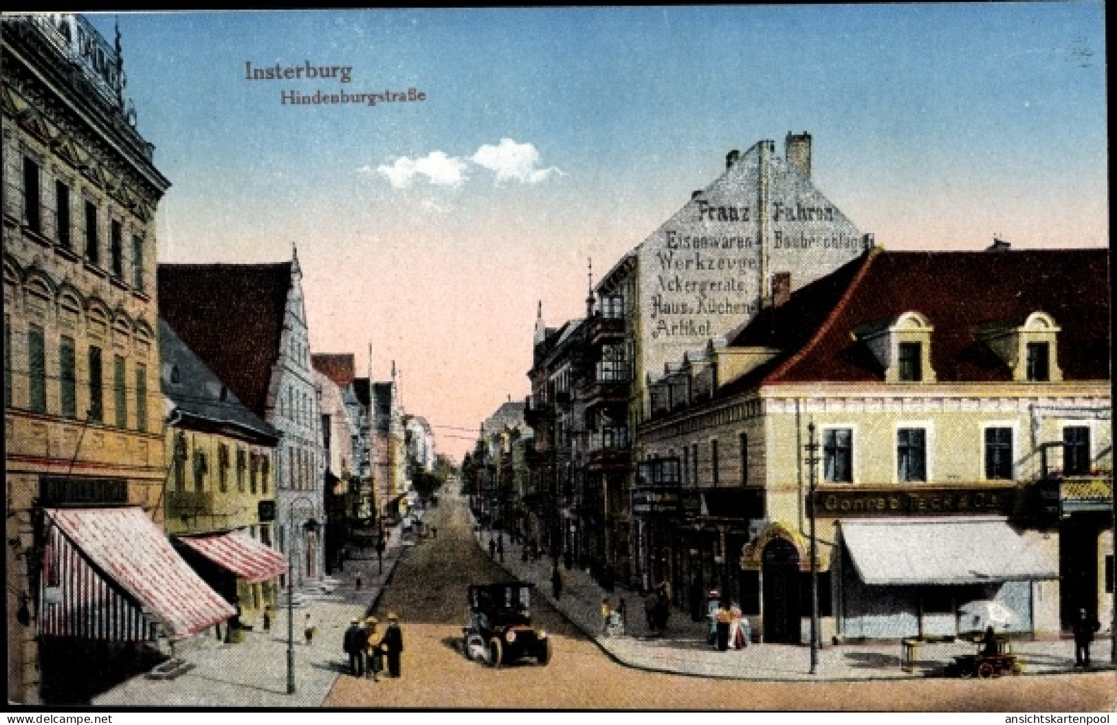 CPA Tschernjachowsk Insterburg Ostpreußen, Hindenburgstraße, Eisenwaren Franz Fahron - Ostpreussen