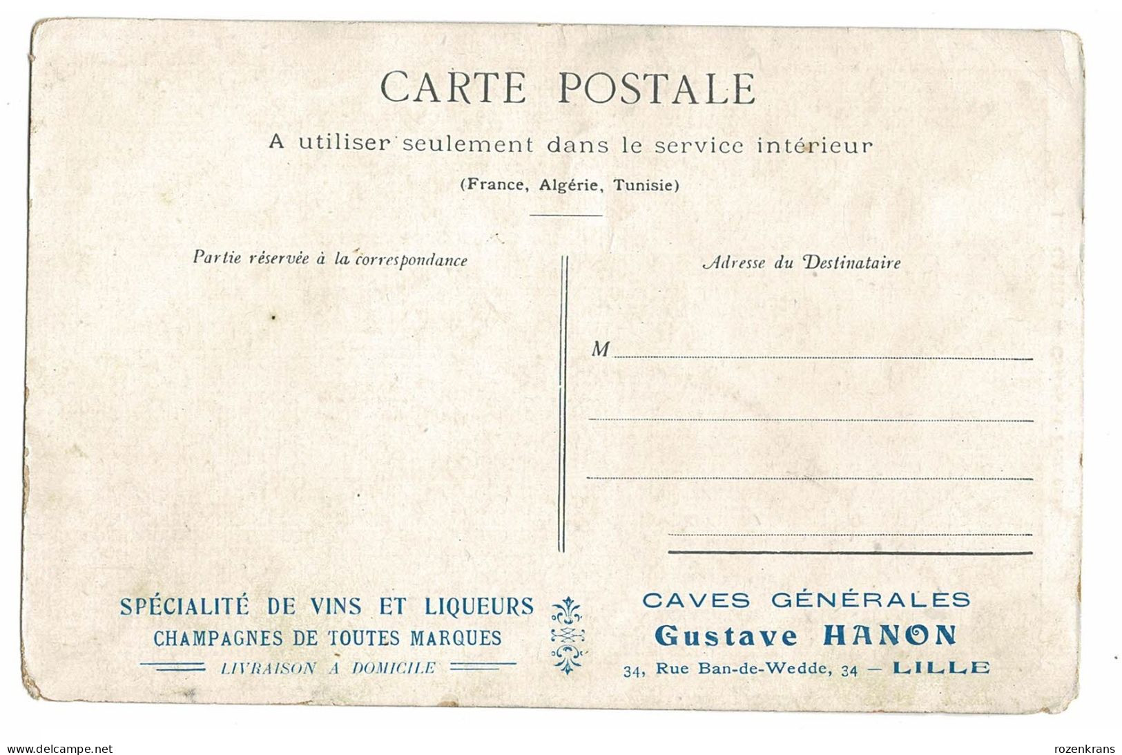 CPA Rare Caire Cairo Le Consulat Francais Egypte Ägypten Egipto Egitto Publicite Caves Gustave Hanon Lille Vin Champagne - Cairo