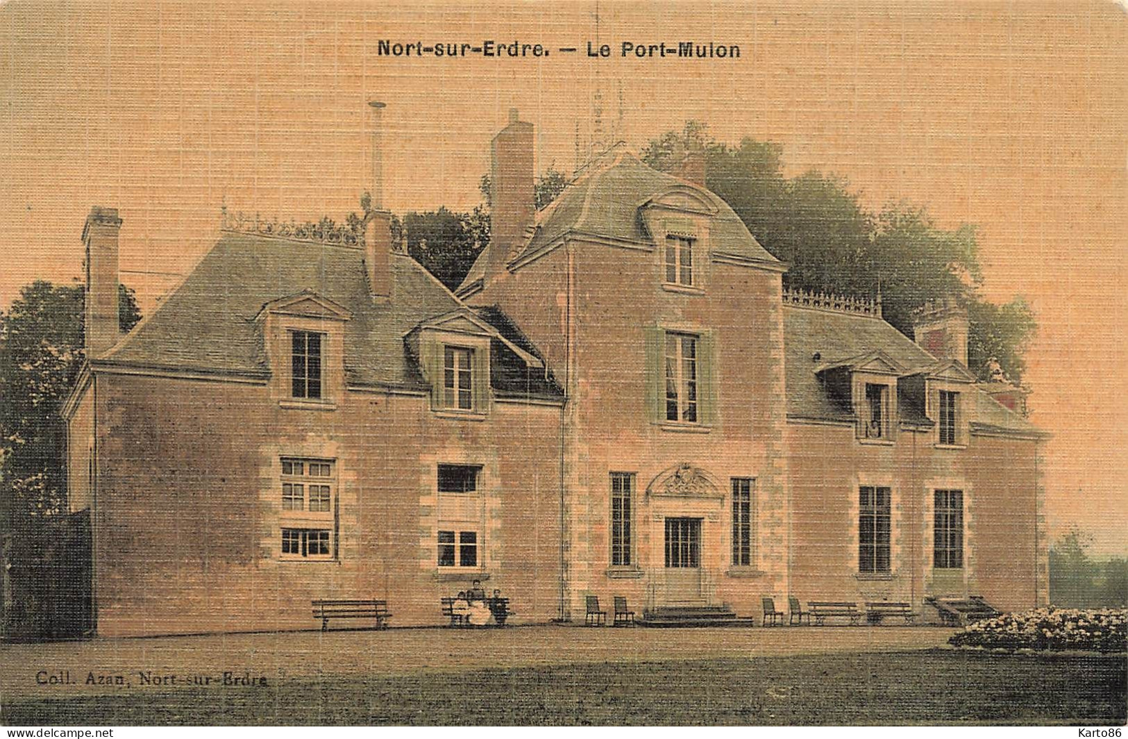 Nort Sur Erdre * Le Port Mulon * Château * Villageois * Cpa Toilée Colorisée - Nort Sur Erdre
