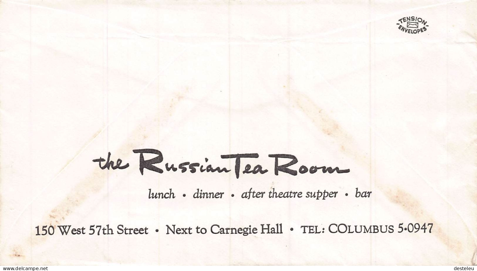 Carnegie Hall - The Russian Tea Room Envelope - New York - Verenigde Staten