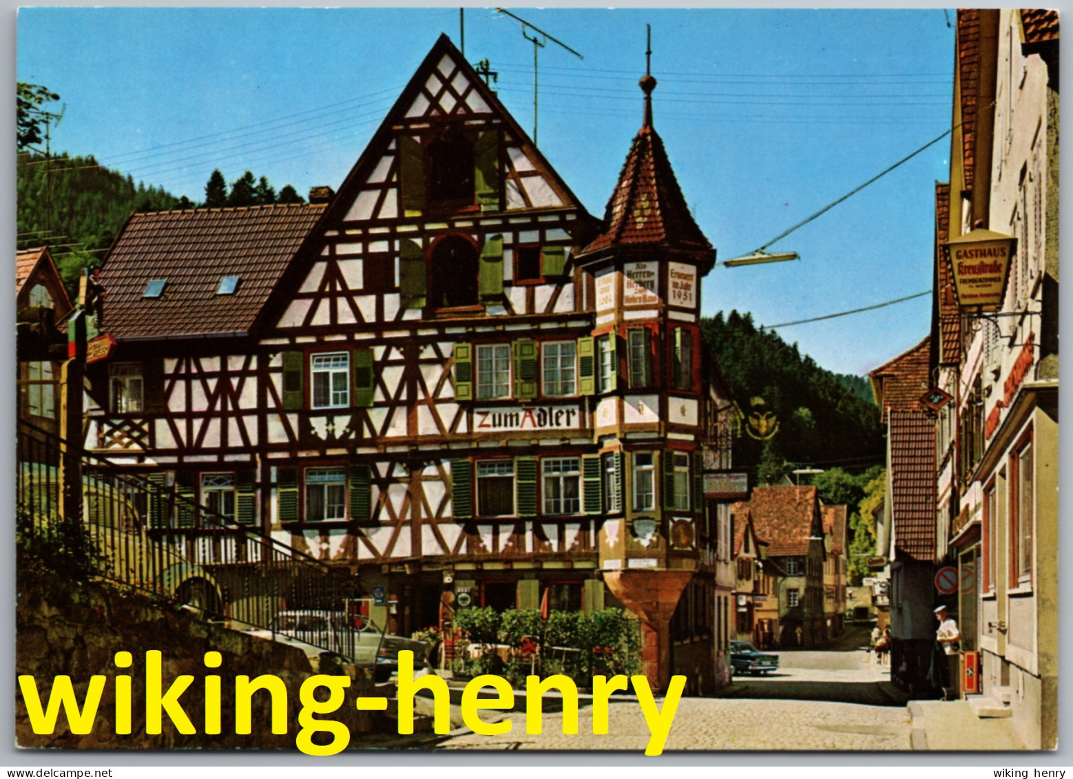 Schiltach - Gasthof Pension Adler 1   Mit Gasthaus Kreuzstraße Rechts - Im Schwarzwald - Schiltach