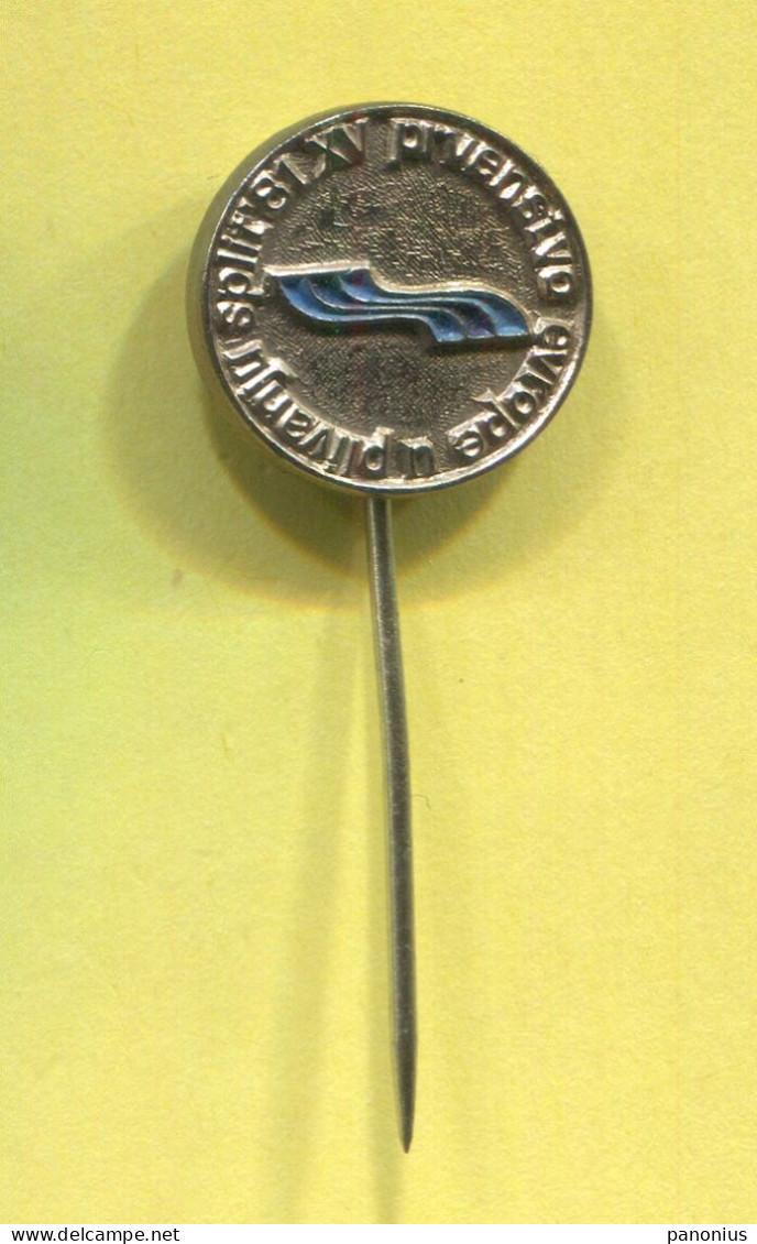 Swimming Natation - European Championship 1981. Split Yugoslavia, Vintage Pin Badge Abzeichen - Natation