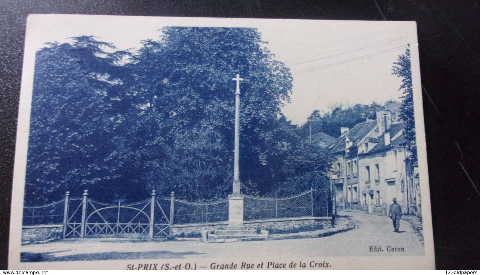 95 SAINT PRIX GRANDE RUE ET PLACE DE LA CROIX CORON EDIT 1947 VOYAGEE - Saint-Prix