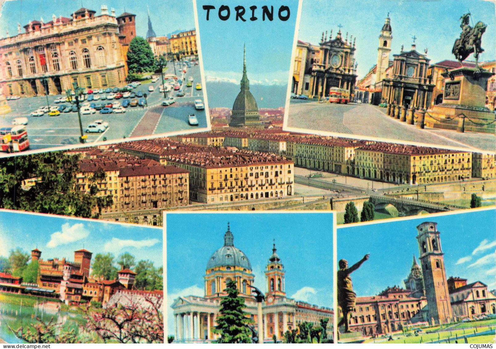 ITALIE - S18254 - Torino - Palazzo Madama Piazza S. Carlo Panorama Castello Medioevale Basilica - CPSM15x10cm - Otros Monumentos Y Edificios