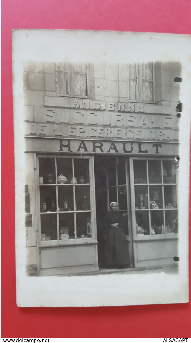 Carte Photo Harault , Ancienne Succursale De L'épicerie Centrale - Magasins