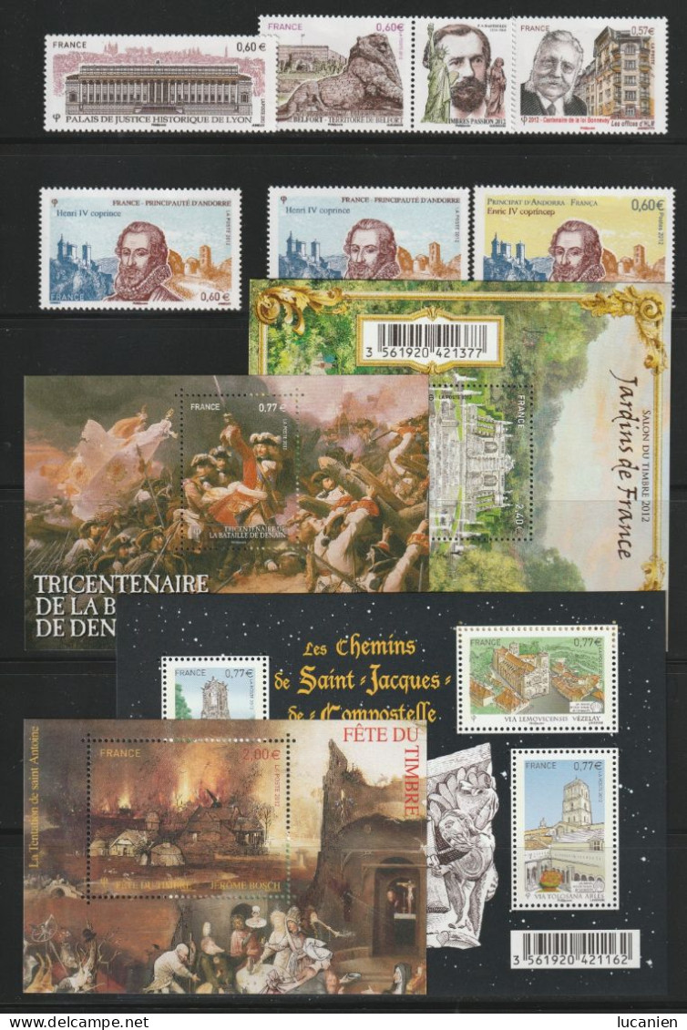 Timbres 2012  Année Complète Neufs ** Cote 496€  -VOIR Descriptif - 6 Photos - 2010-2019