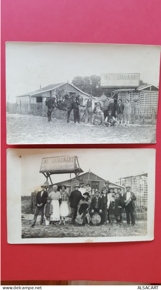 2 Cartes Photos  , Restaurant Rural De Campagne , Publicitée Bière Du Lion , Tournai , Nord ?belgique? - Restaurantes