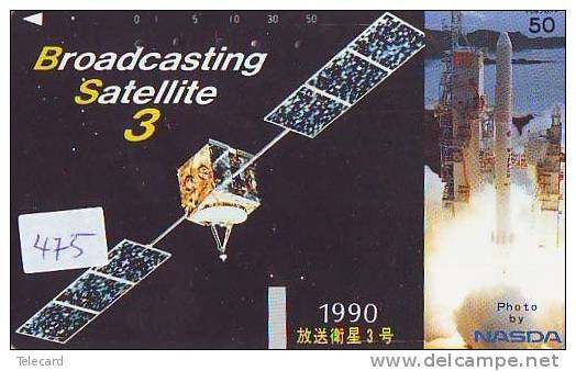 Télécarte Japon SATELLITE (475) ESPACE * TERRESTRE * MAPPEMONDE * TELEFONKARTE * Phonecard JAPAN * BROADCASTING * NASDA - Raumfahrt