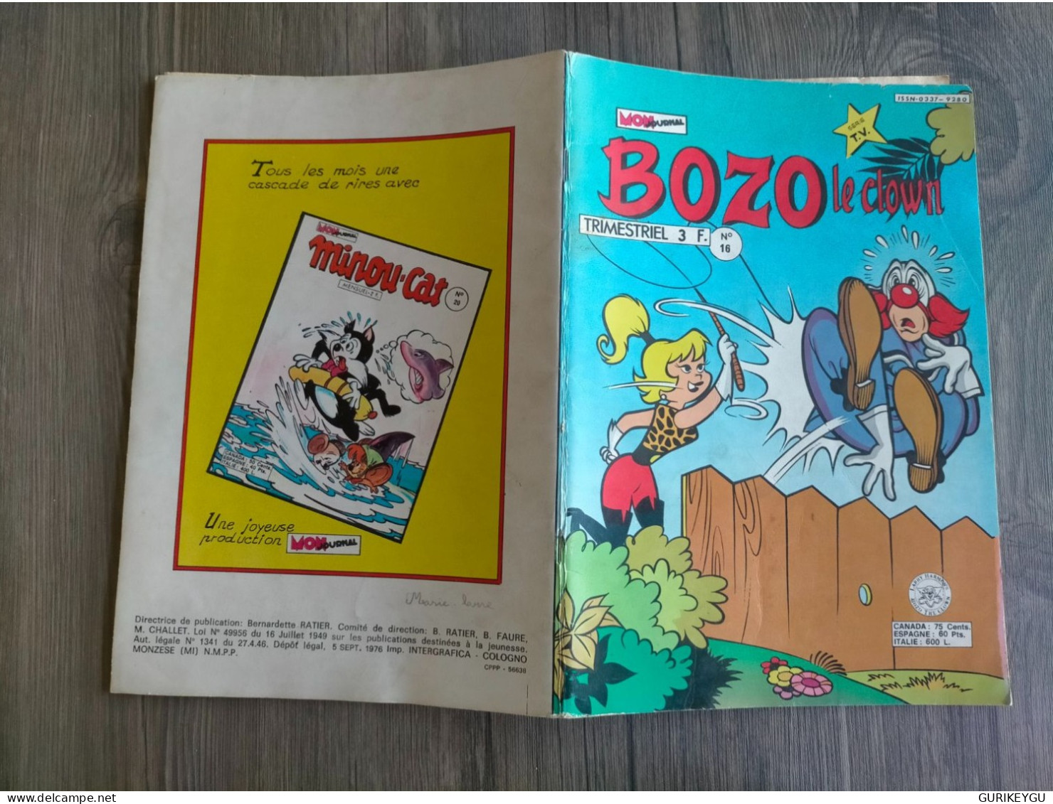 BD BOZO Le Clown N°  16  Série TV EO Du 05/09/1976 - Tintin