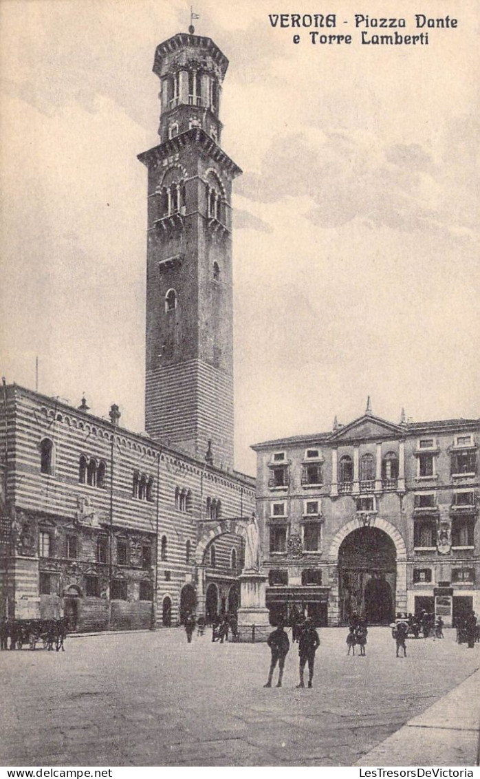 ITALIE - Verona - Piazza Dante E Torre Lamberti - Carte Postale Ancienne - Verona