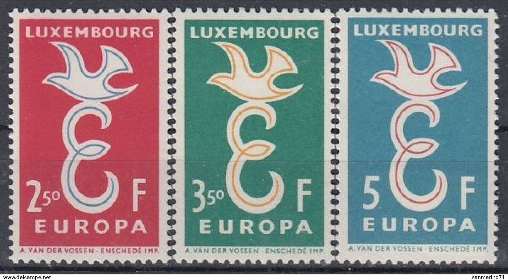 LUXEMBOURG 590-592,unused,falc Hinged - 1958