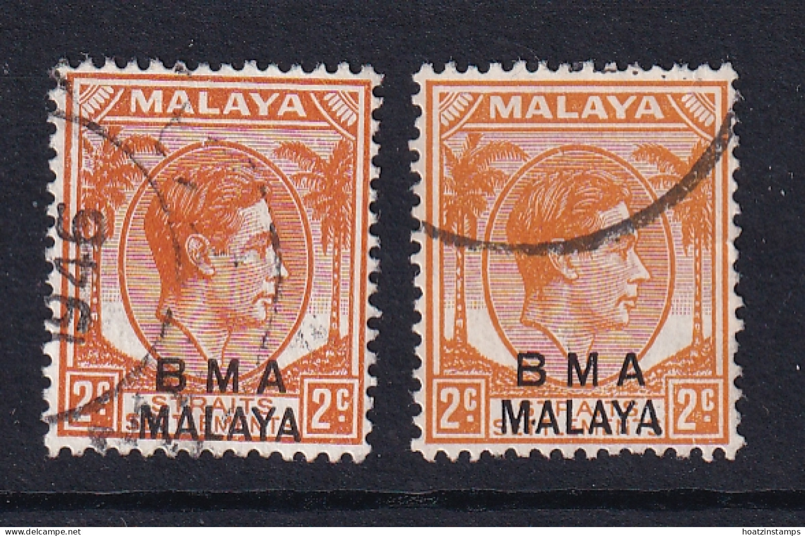 B.M.A. (Malaya): 1945/48   KGVI 'B.M.A.' OVPT   SG2 / 2a    2c  [Die II] [Ordinary And Chalk]   Used - Malaya (British Military Administration)