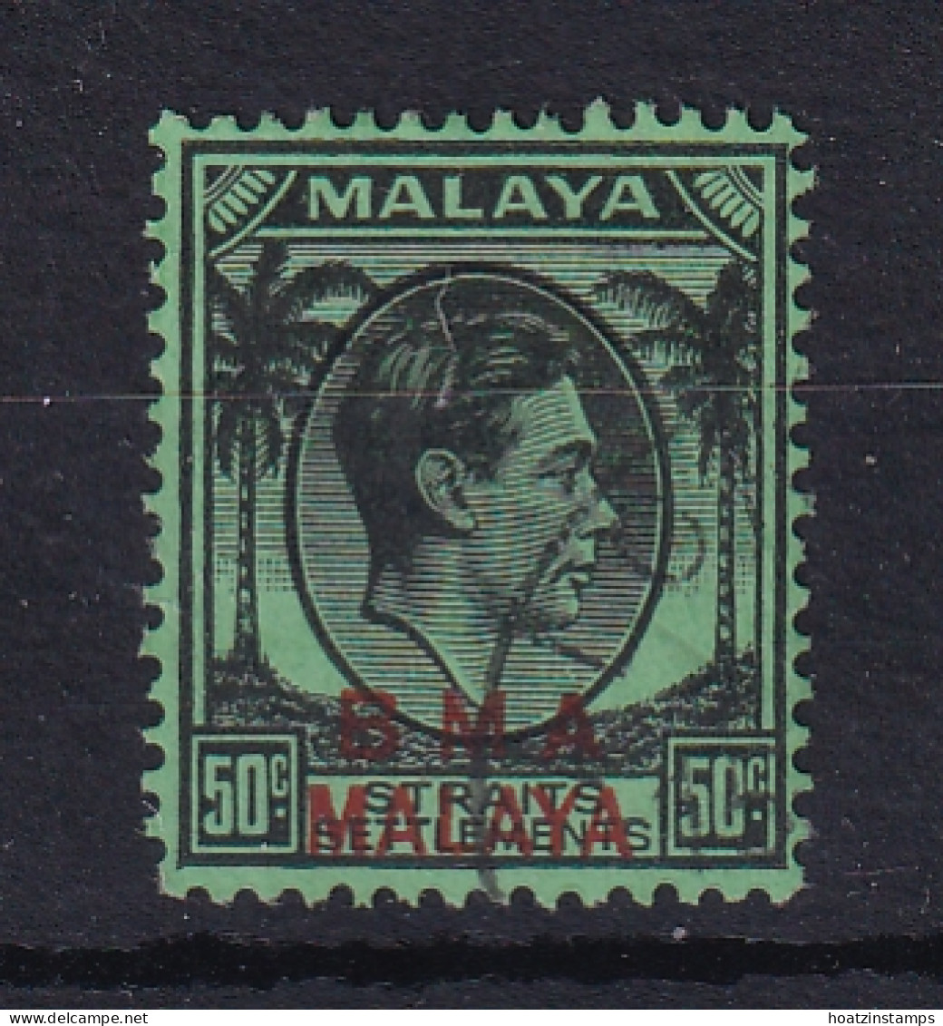 B.M.A. (Malaya): 1945/48   KGVI 'B.M.A.' OVPT   SG14    50c  Used  - Malaya (British Military Administration)