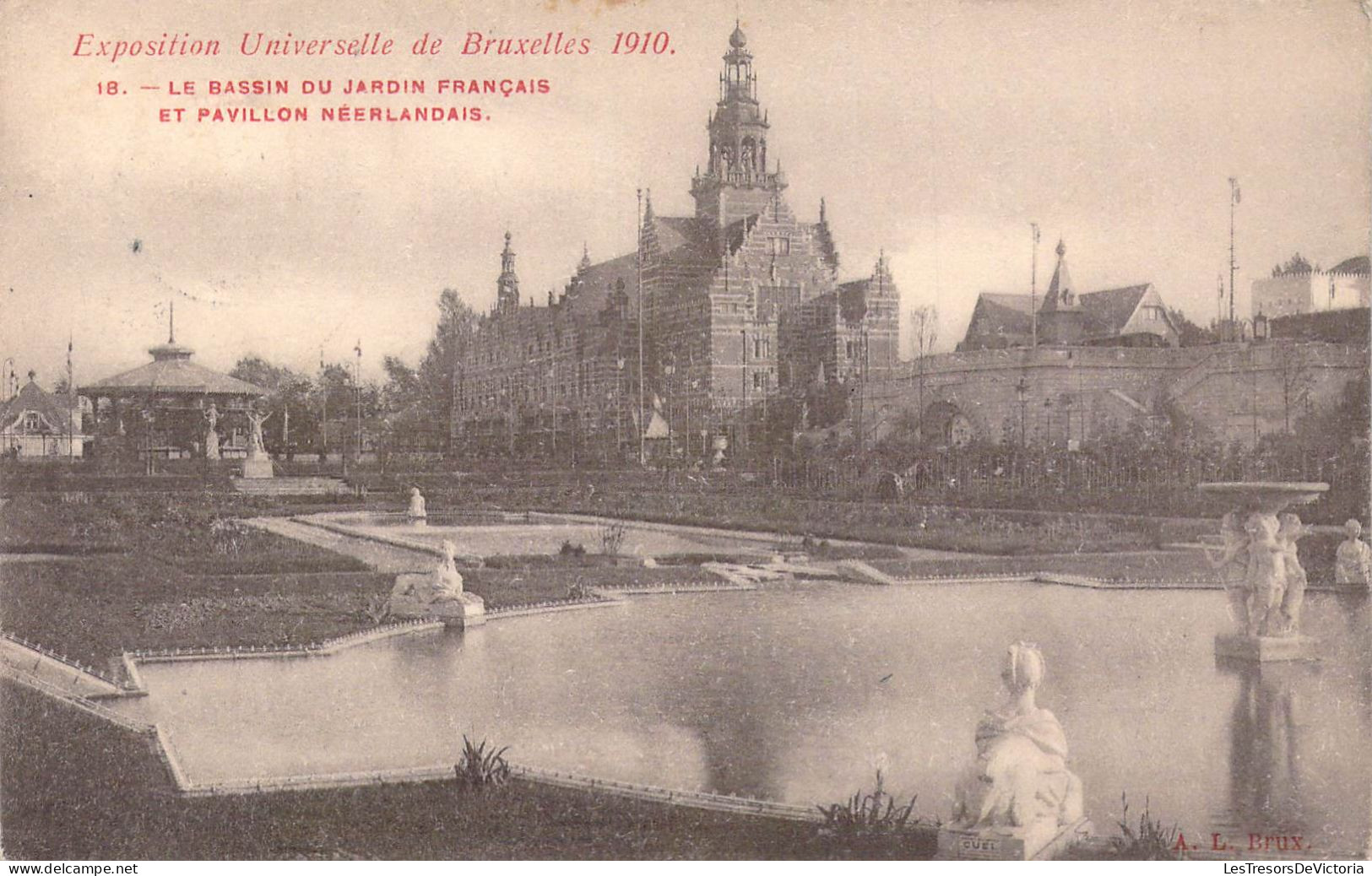 BELGIQUE - Exposition De Bruxelles 1910 - Le Bassin Du Jardin Français Et Pavillon Néerlandais - Carte Postale Ancienne - Mostre Universali