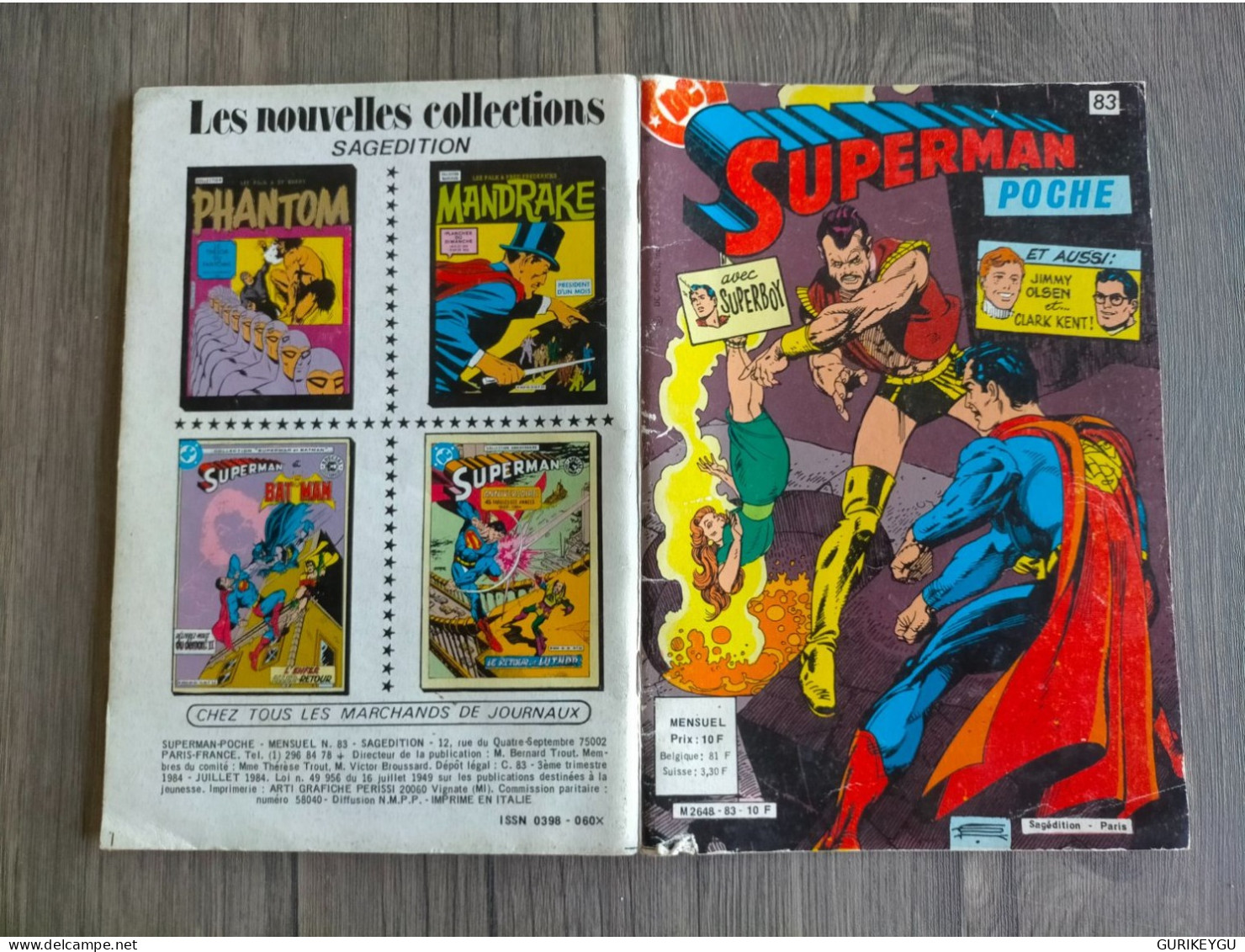 BD SUPERMAN Poche N° 83 Avec SUPERBOY SAGEDITION  EO De 1984 - Superman