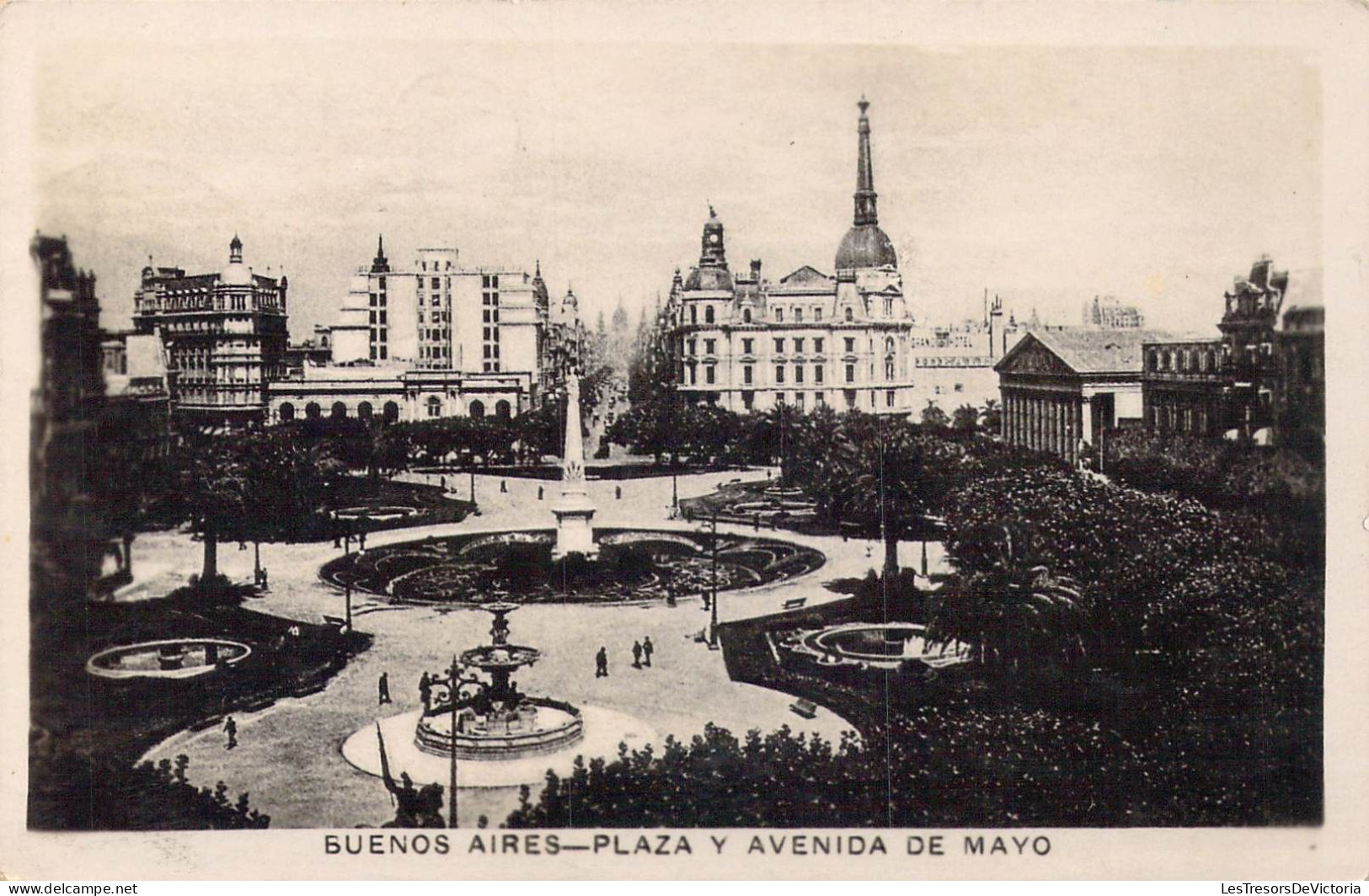 ARGENTINE - Buenos Aires - Plaza Y Avenida De Mayo - Carte Postale Ancienne - Argentine