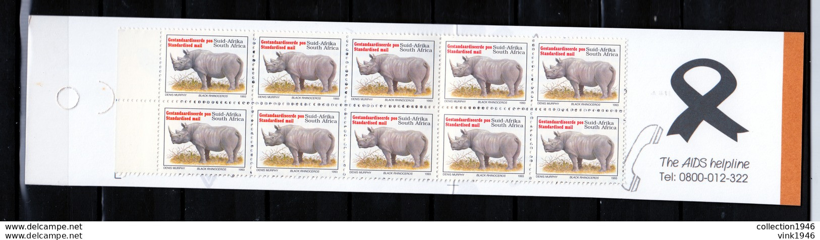 RSA 1993,10V In Booklet,rhino.neushoorn,nashorn,MNH/Postfris(L2957) - Rhinoceros