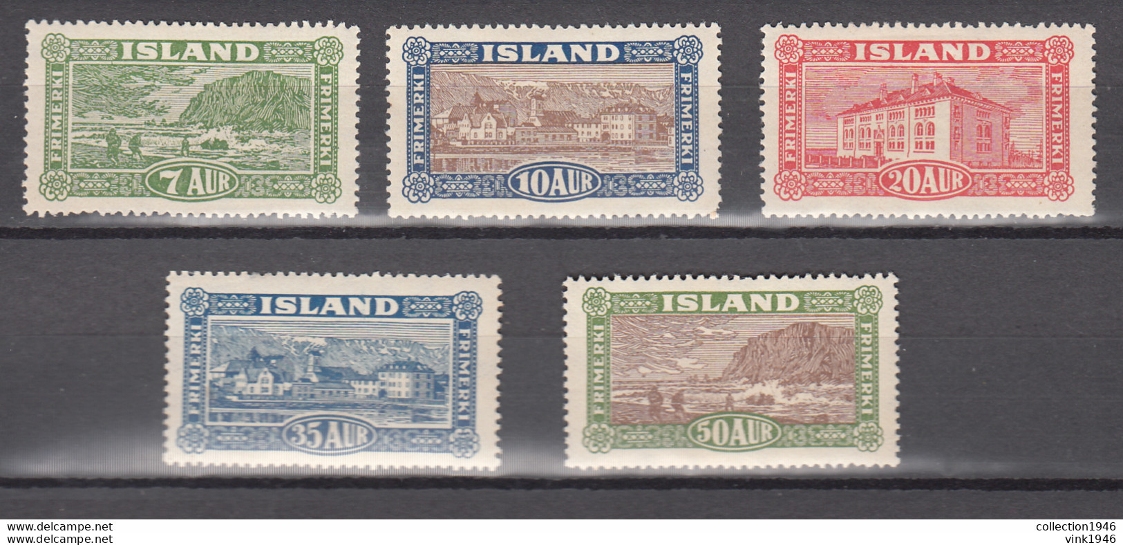 Iceland Island 1925,5V,landscapes From Iceland,MH/Ongebruikt(A3867) - Other & Unclassified