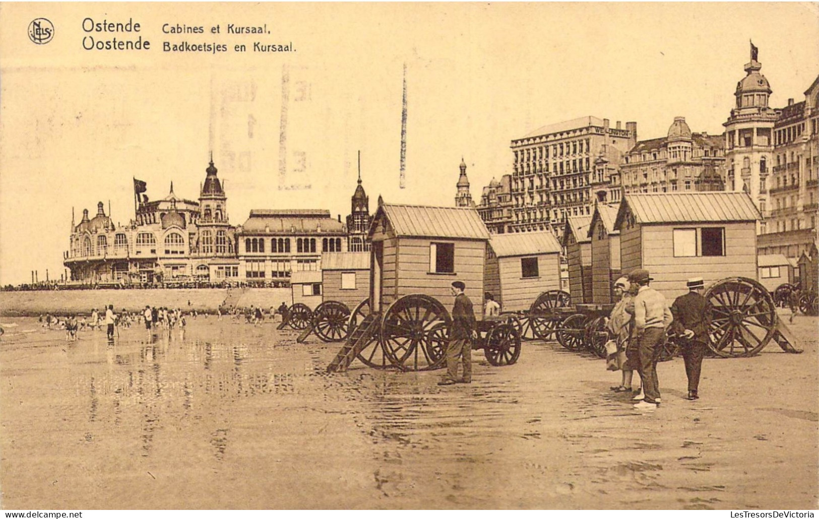 BELGIQUE - Ostende - Cabines Et Kursaal - Carte Postale Ancienne - Oostende